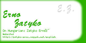 erno zatyko business card